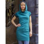 Grüne Kurzärmelige Nachhaltige Strickkleider aus Baumwolle mit Kapuze für Damen Größe 3 XL 