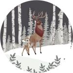 Schwarze Komar Bambi Vlies-Fototapeten Matte UV-beständig 