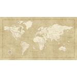 Vintage Komar World Map Vintage-Tapeten mit Weltkartenmotiv 