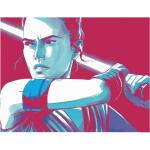 Bunte Komar Star Wars Rey Poster aus Papier 40x50 