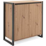 Reduzierte Schwarze Industrial Kleinmöbel aus Holz mit Schublade Breite 0-50cm, Höhe 0-50cm 