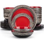 Rote Vintage Vancasso Kombiservice aus Keramik mikrowellengeeignet 