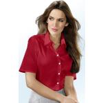 Rote Unifarbene Kurzärmelige bader Tunika-Blusen aus Polyamid für Damen Größe M 