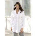 Weiße bader Tunika-Blusen aus Popeline für Damen Größe XL 