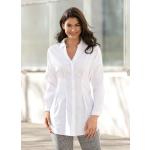 Weiße bader Tunika-Blusen aus Popeline für Damen Größe XXL 