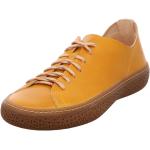 Reduzierte Gelbe Elegante Think! Tjub Runde Nachhaltige Low Sneaker mit Schnürsenkel in Breitweite aus Leder leicht für Damen Größe 37 