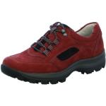 Reduzierte Rote Waldläufer Low Sneaker mit Schnürsenkel in Breitweite aus Nubukleder stoßdämpfend für Damen Größe 40,5 