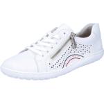 Weiße Rieker Low Sneaker mit Schnürsenkel in Normalweite aus Textil leicht für Damen Größe 38 