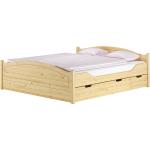 Beige Erst-Holz Betten mit Matratze aus Massivholz 180x200 