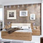 Hellbraune Franco Möbel Rechteckige Doppelbetten lackiert aus Massivholz 200x200 Breite 200-250cm, Höhe 50-100cm, Tiefe 200-250cm 