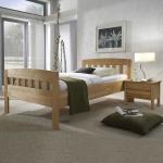 Braune BestLivingHome Rechteckige Einzelbetten geölt aus Massivholz 100x220 