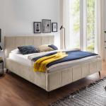 Beige Moderne Homedreams Rechteckige Französische Doppelbetten aus Stoff mit Stauraum 160x200 