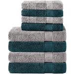 Petrolfarbene Handtücher Sets aus Baumwolle trocknergeeignet 70x140 4-teilig 