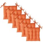 Orange Unifarbene Stuhlkissen Sets aus Baumwolle 40x40 6-teilig 