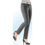 Graue bader Stonewashed Jeans mit Reißverschluss aus Denim für Damen Größe S 