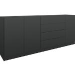 Reduzierte Schwarze Borchardt Möbel Sideboards Matte aus MDF mit Schublade Breite 150-200cm, Höhe 50-100cm, Tiefe 0-50cm 