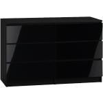 Reduzierte Schwarze Moderne Kommoden Hochglanz aus Holz mit Schublade Breite 0-50cm, Höhe 100-150cm 