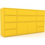 Kommode Gelb - Lowboard: Schubladen in Gelb & Türen in Gelb - Hochwertige Materialien - 154 x 80 x 35 cm, konfigurierbar