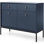 Reduzierte Blaue Minimalistische Kleinmöbel aus Holz mit Schublade Breite 0-50cm, Höhe 100-150cm 