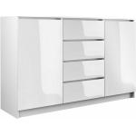 Weiße Minimalistische Sideboards Hochglanz aus Holz mit Schublade Breite 100-150cm, Höhe 100-150cm, Tiefe 0-50cm 