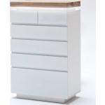 Weiße Moderne Topdesign Rechteckige Hochkommoden & Säulenkommoden  lackiert aus Massivholz mit Schublade Breite 50-100cm, Höhe 100-150cm, Tiefe 0-50cm 