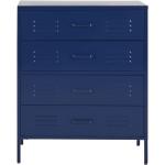 Reduzierte Blaue Industrial Kleinmöbel aus Metall mit Schublade Breite 0-50cm, Höhe 50-100cm 