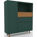 Kommode Waldgrün - Lowboard: Schubladen in Waldgrün & Türen in Waldgrün - Hochwertige Materialien - 115 x 129 x 34 cm, konfigurierbar