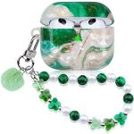 Grüne AirPod Hüllen mit Insekten-Motiv mit Perlen für Damen 