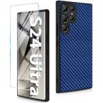 Anthrazitfarbene Geflochtene Samsung Galaxy S24 Ultra Hüllen Art: Slim Cases mit Bildern mit Schutzfolie 