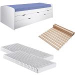 Weiße Betten-ABC Funktionsbetten aus Fichte mit Schublade 90x200 Breite 0-50cm, Höhe 200-250cm, Tiefe 50-100cm 