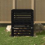 Schwarze Rustikale vidaXL Kompostsilos aus Massivholz mit Deckel 