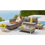 Beige Konifera Rechteckige Lounge Gartenmöbel & Loungemöbel Outdoor aus Polyrattan 11-teilig 