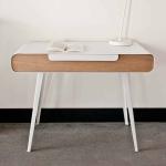 Weiße Moderne Violata Furniture Rechteckige Design Tische furniert mit Schublade Breite 100-150cm, Höhe 50-100cm, Tiefe 0-50cm 