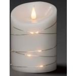 Silberne Romantische 10 cm Konstsmide Runde LED Kerzen mit beweglicher Flamme 