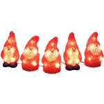 Rote Konstsmide Garten-Weihnachtsmänner aus Kunststoff LED beleuchtet 5-teilig 
