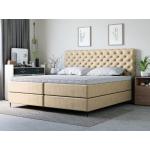 Beige Gesteppte Moderne GrainGold Betten mit Bettkasten 140x200 