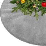 Reduzierte Graue Runde Weihnachtsbaumdecken aus Kunstfell 
