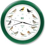 KOOKOO Singvögel Grün, Die Singende Vogeluhr, mit 12 heimischen Singvögeln und echten, natürlichen Vogelstimmen, mit RC Funkquarzwerk