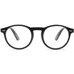 Reduzierte Schwarze Animal-Print Runde Vollrand Brillen aus Kunststoff für Herren 