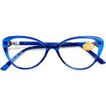 Blaue Animal-Print Brillenfassungen aus Kunststoff für Damen 