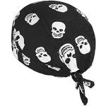 Kopftuch für Damen Herren Bandana Cap Hut Sport Kopfbedeckung Piratenmütze Hip Hop Cap Stirnband aus atmungsaktive Baumwolle(Schwarz)