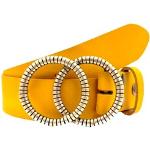 Gelbe Rettungsring Koppelgürtel aus Leder für Damen Länge 80 