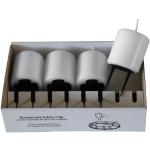 Silbergraue Kopschitz Kerzen Adventskerzen aus Kunststoff tropffrei 4-teilig 