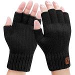 Schwarze Fingerlose Handschuhe & Halbfinger-Handschuhe für Herren Einheitsgröße für den für den Winter 