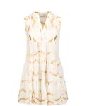 Reduzierte Goldene Ärmellose Mini V-Ausschnitt Minikleider & kurze Kleider aus Baumwolle für Damen Größe L für den für den Sommer 