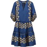 Reduzierte Blaue Mini Minikleider & kurze Kleider aus Leinen für Damen Größe L 