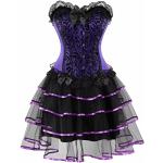 Violette Gothic Corsagenkleider aus Spitze für Damen Größe 5 XL 