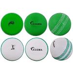 Kosma Windball-Übungsball, weich, für Sport und Outdoor, 3 Stück, Grün mit weißer Naht, 3 Stück