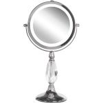 Reduzierte Silberne Moderne Beliani Runde Schminkspiegel & Kosmetikspiegel glänzend aus Silber doppelseitig 