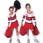 Reduzierte Rote Funny Fashion Cheerleader-Kostüme aus Polyester für Kinder Größe 140 